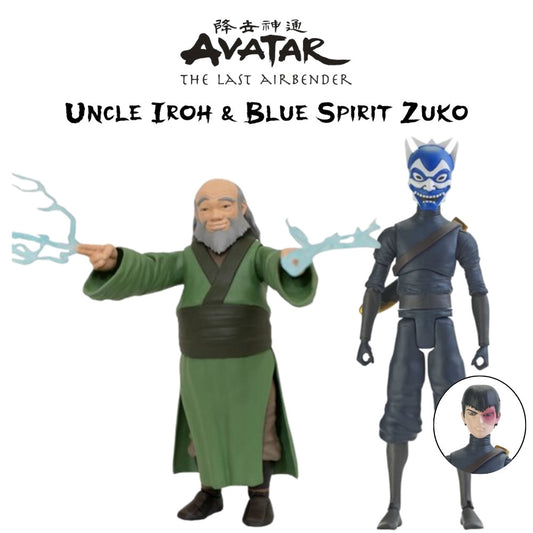 Uncle Iroh & Blue Spirit (Prince Zuko) Action Figure Set