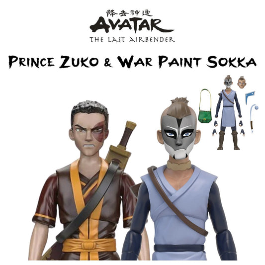 Prince Zuko & War Paint Sokka BST AXN Action Figure Set