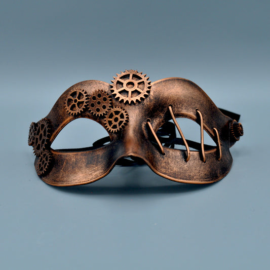 Venetian Masquerade Gears Mask - Copper, Steampunk
