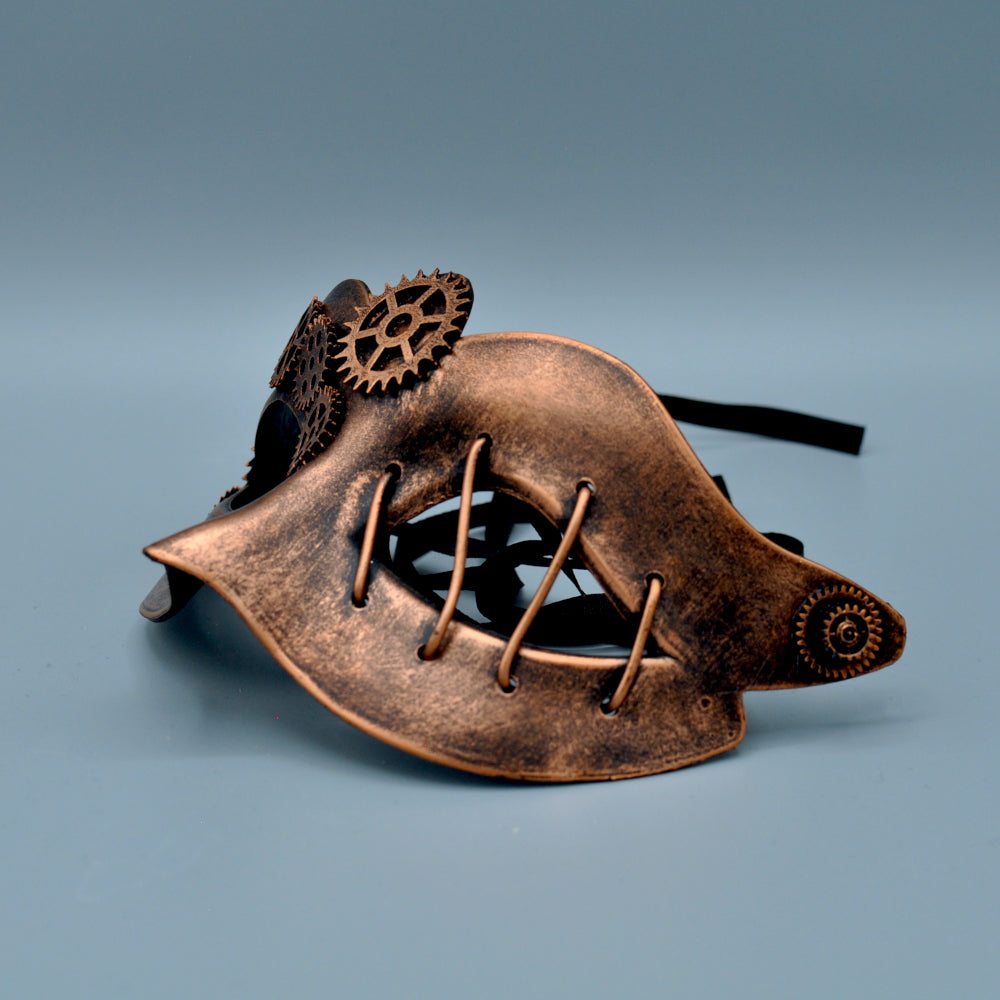 Venetian Masquerade Gears Mask - Copper, Steampunk