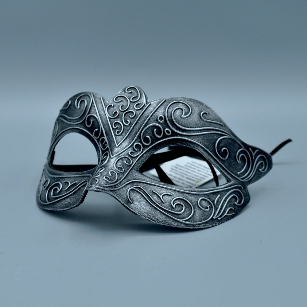 VENETIAN METALLIC MASQUERADE BALL MASK - SILVER