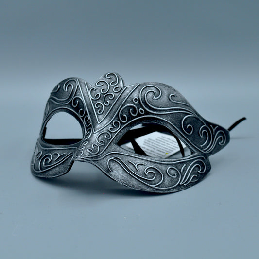 VENETIAN METALLIC MASQUERADE BALL MASK - SILVER
