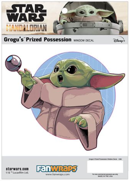Grogu's Prized Possession Window Decal - Star Wars The Mandalorian